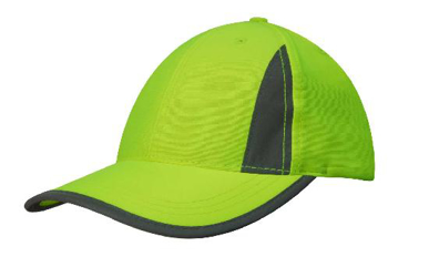 Picture of Headwear Stockist-3029-Luminescent Safety Cap with Reflective Inserts and Trim