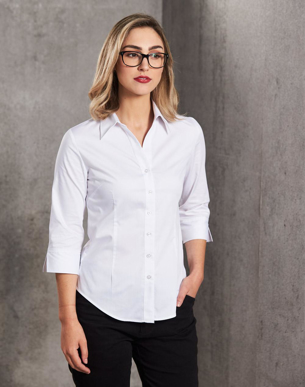 Picture of Winning Spirit - M8030Q - Women’s Fine Twill 3/4 Sleeve Shirt