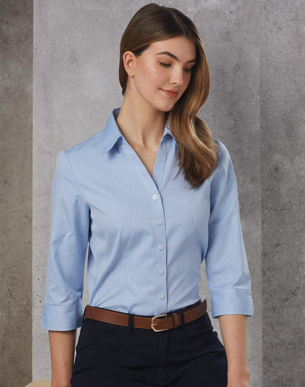 Picture of Winning Spirit - M8040Q - Women’s CVC Oxford 3/4 Sleeve Shirt