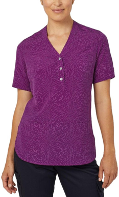 Picture of NNT Uniforms-CAT9XP-PUR-Silvi Spot Print Short Sleeve Tunic