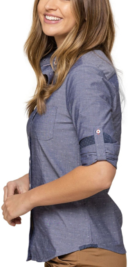 Picture of Gloweave-1713WHL-Women's Chambray Dobby Long Sleeve Shirt - Hardware
