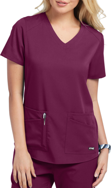 Picture of Grey's Anatomy Womens Spandex Stretch Emma 4 Pocket V-Neck Scrubs Top (GRST011)