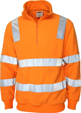 Picture of DNC Workwear Hi Vis Vic Rail 1/2 Zip Polar Fleece (3731(DNC))