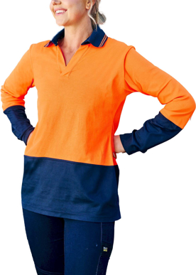 Picture of Bisley Workwear Womens Hi Vis V-Neck Polo (BKL6234)