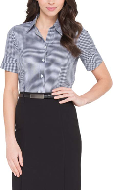 Picture of LSJ Collections Ladies Gingham Short Sleeve Shirt (200-GI)