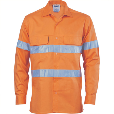 Picture of DNC Workwear Hi Vis Taped 3 Way Cool Breeze Cotton Shirt - 3M Reflective Tape (3947)