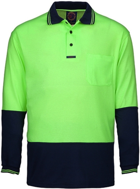 Picture of Ritemate Workwear Hi Vis 2 Tone Long Sleeve Polo Shirt (RM2346)