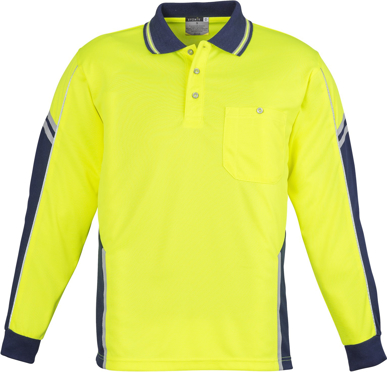 Picture of Syzmik Mens Hi Vis Squad Long Sleeve Polo (ZH238)