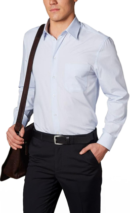 Picture of Winning Spirit Mens Mini Check Long Sleeve Shirt (M7360L)